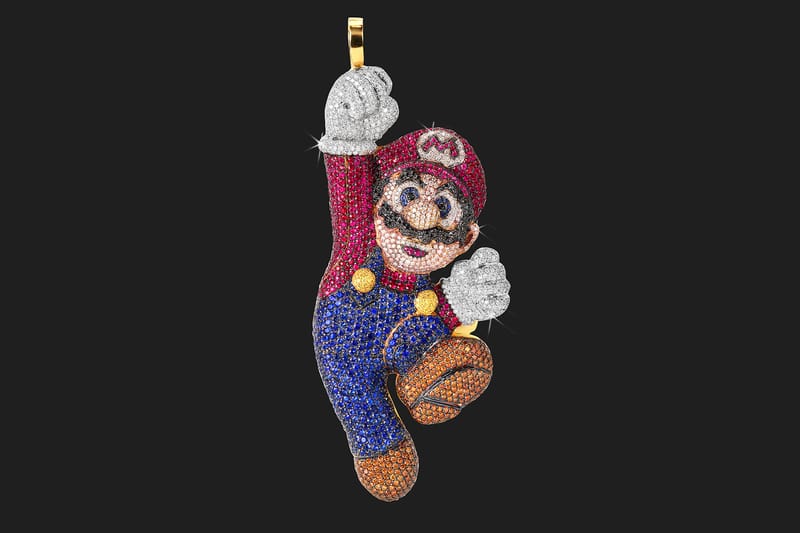 Diamond hot sale mario pendant