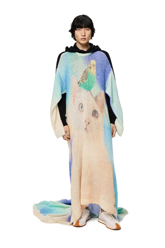 LOEWE FW22 Cat Print Knit Dress Release Info | Hypebeast