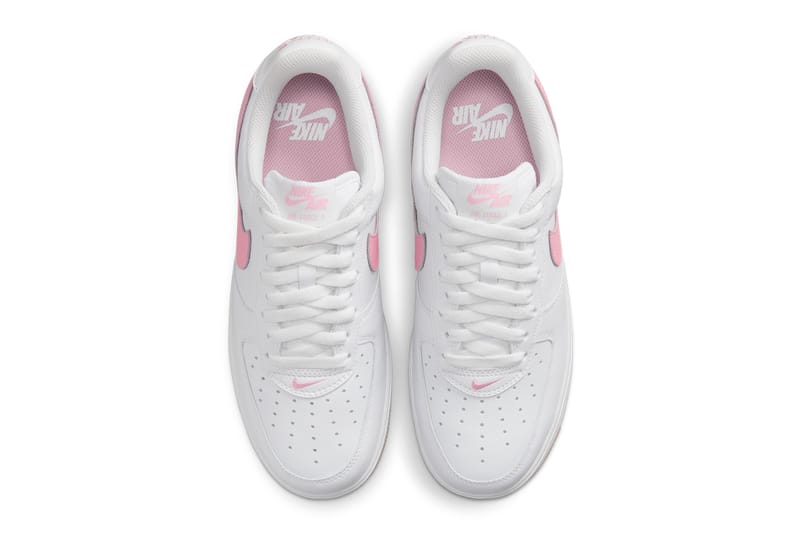 White air forces on sale with pink bottoms