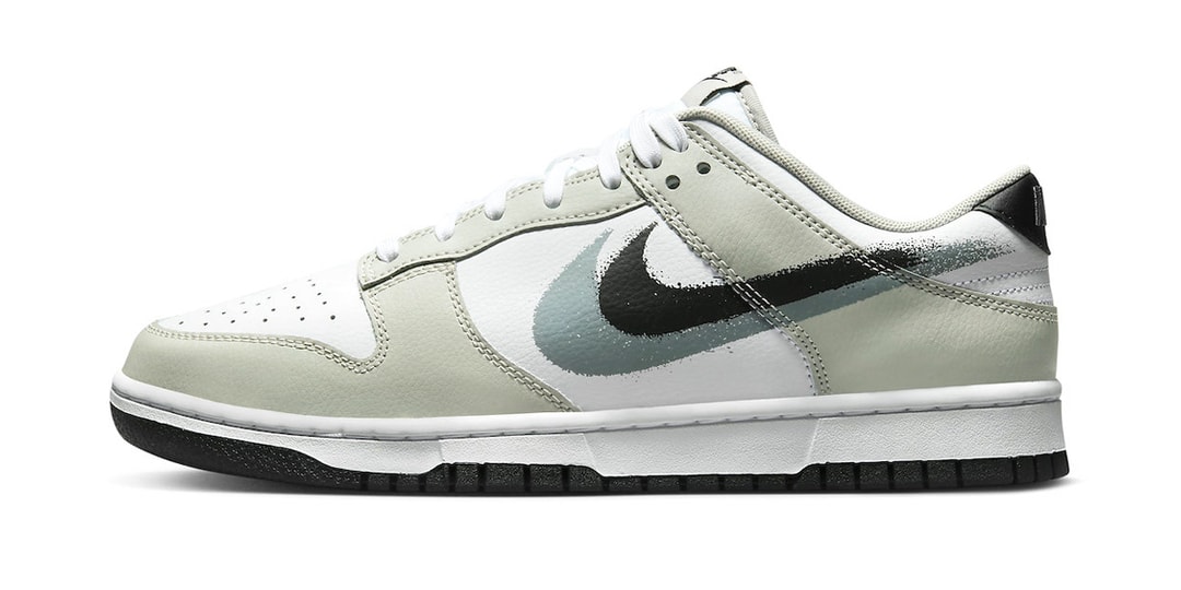 Nike Dunk Low Surfaces in Double Spray Painted Swooshes | Hypebeast