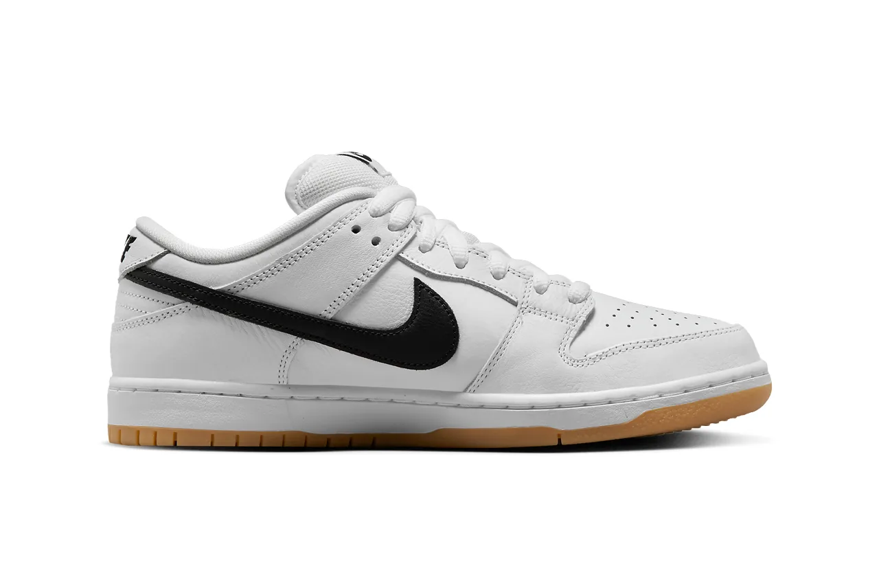 nike sb dunk mid black white gum