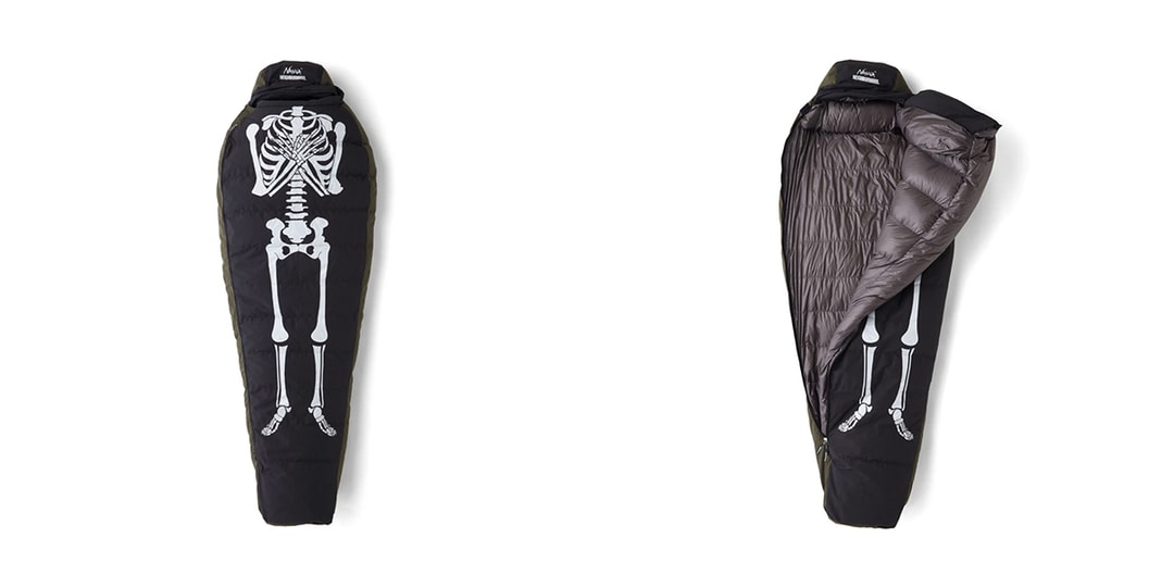 NEIGHBORHOOD и NANGA выпускают спальный мешок премиум-класса с принтом скелетов для зимнего кемпинга