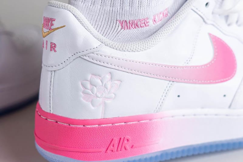 Air force 1 womens pink  and  white flowers sale