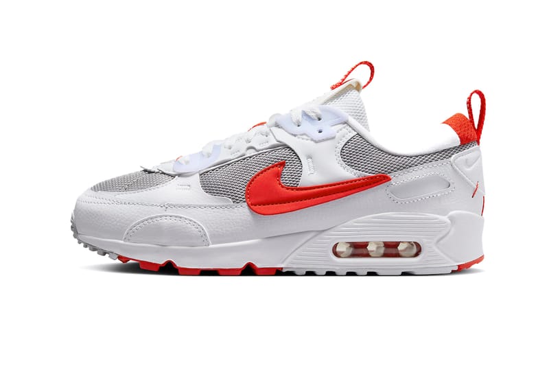 White nike shoes with red outlet swoosh