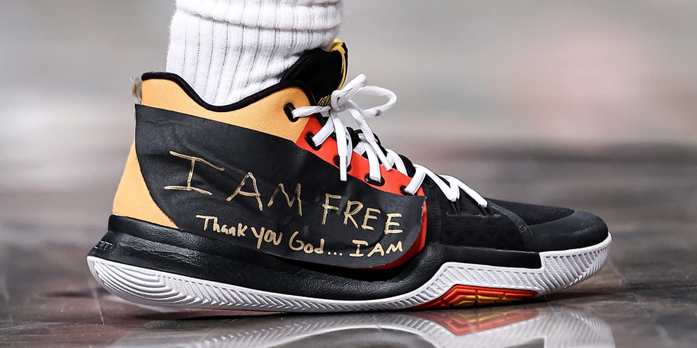 Кайри Ирвинг играет в заклеенных кроссовках Nike после разделения поддержки