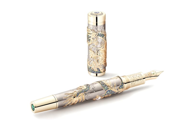 Montblanc white cheap gold pen