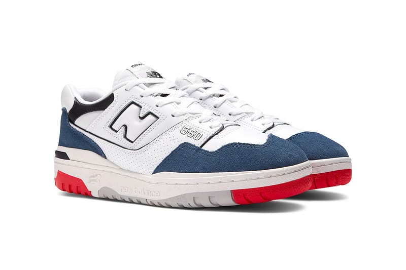 New balance white store red and blue