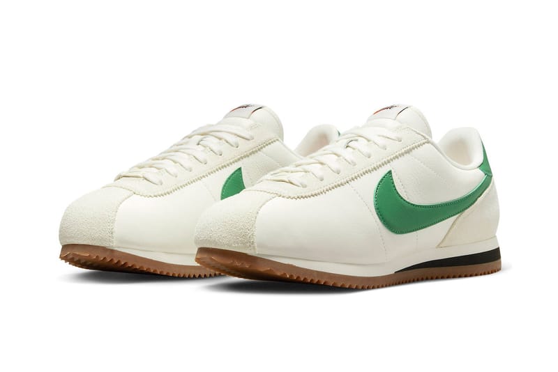 nike cortez white with green swoosh