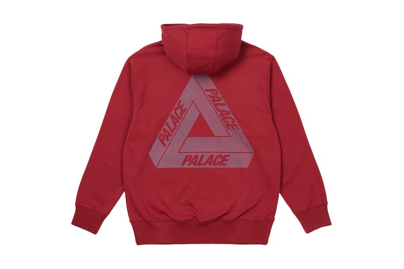 Red cheap palace hoodie