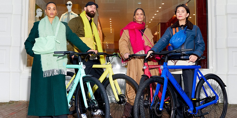 VanMoof создает рекламные электронные велосипеды S3 для флагманского магазина LOEWE в Амстердаме