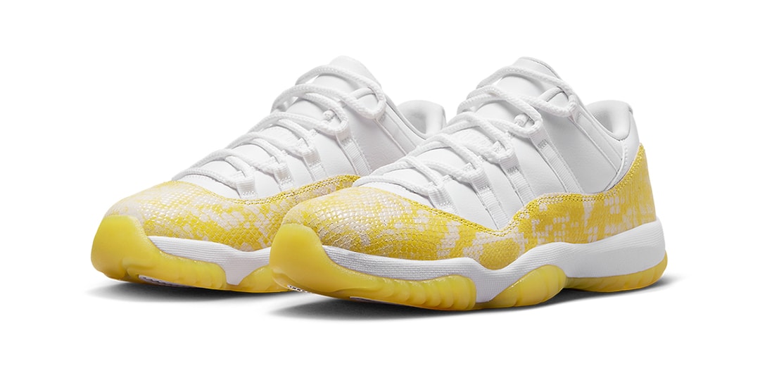 Официальные изображения Air Jordan 11 Low «Yellow Snakeskin»