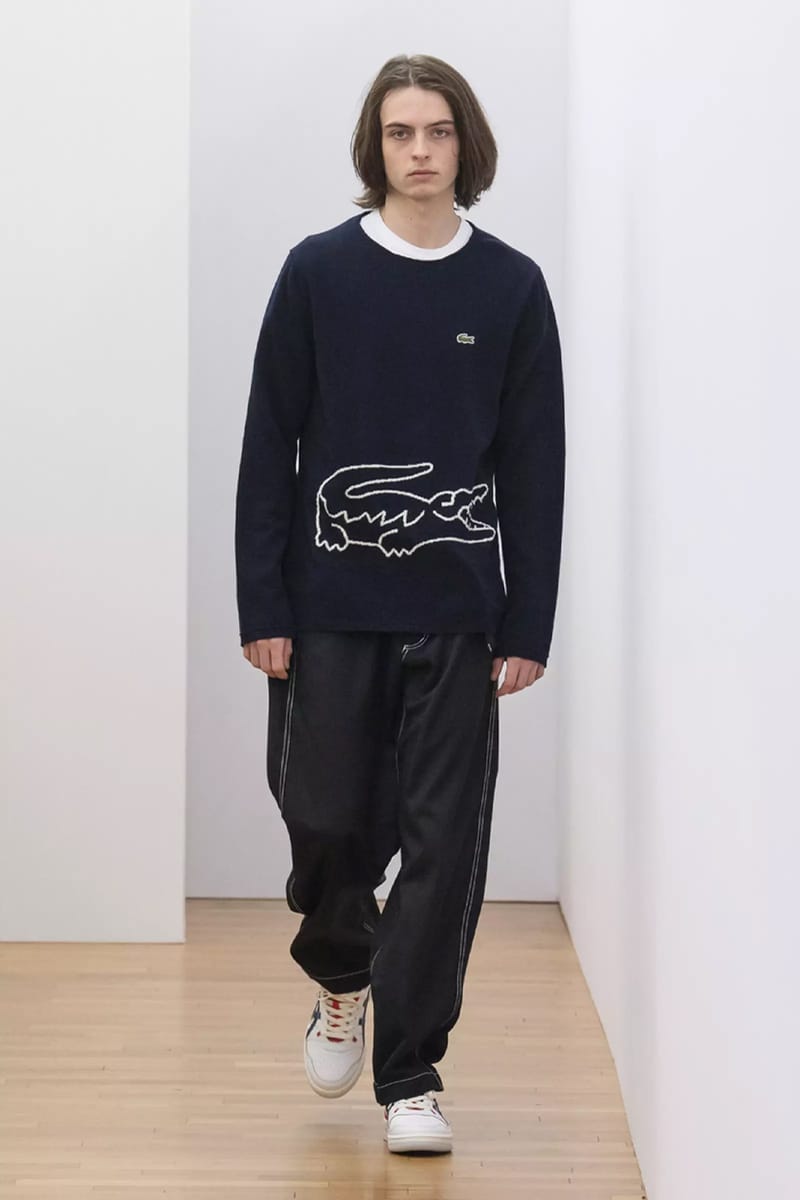 comme des garcons lacoste ロンT ブラック M コムデギャルソンシャツ