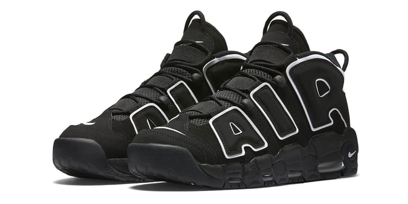 Nike uptempo hotsell white and black