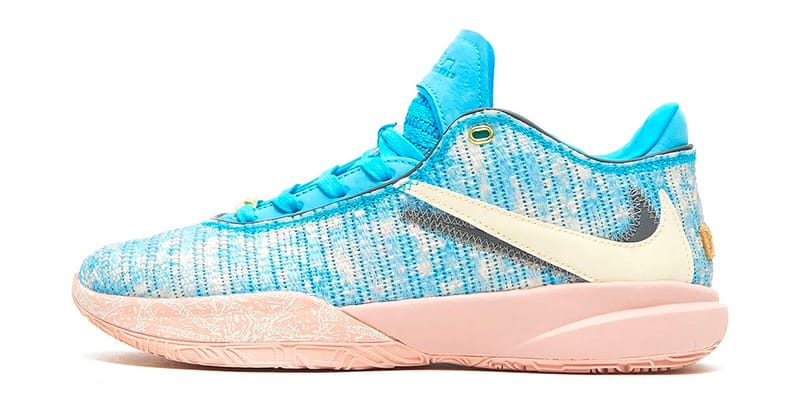 Lebron pink and blue shoes best sale