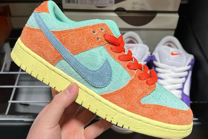 sb dunk low green and orange