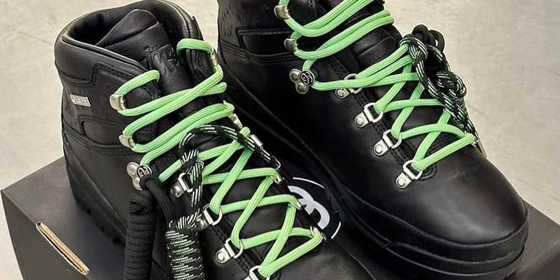 Green hot sale timberland laces