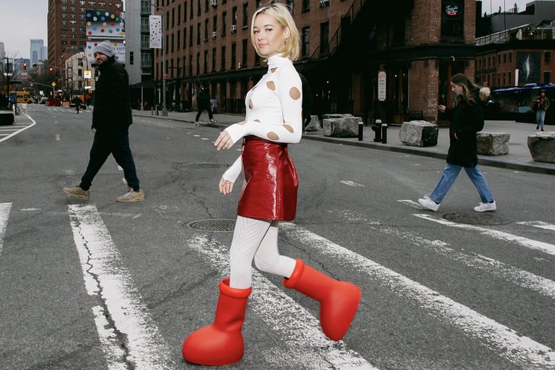 Balenciaga store red boots