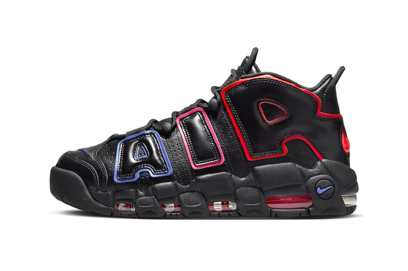 Nike uptempo clearance black and pink