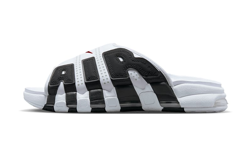 Air More Uptempo Slide White and Black-