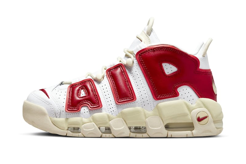 nike uptempo red black