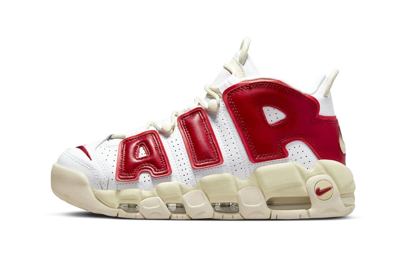 Nike air more uptempo white clearance red