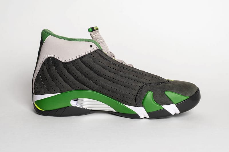 Jordan 14 black and on sale green