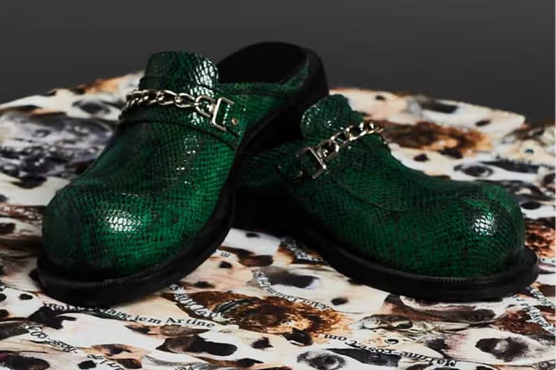 Martine Rose Chain Mule in Faux Green Snakeskin Release Info