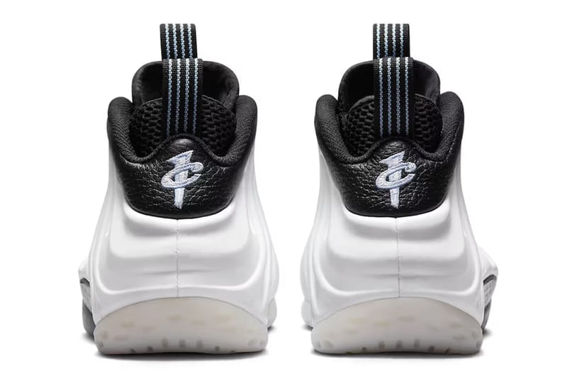 White foamposites clearance with black writing