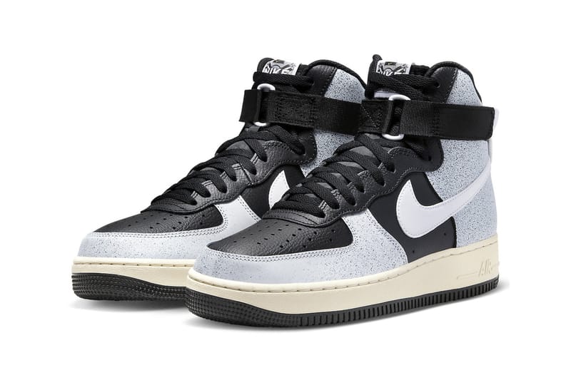 Air force 1 high black with white clearance swoosh