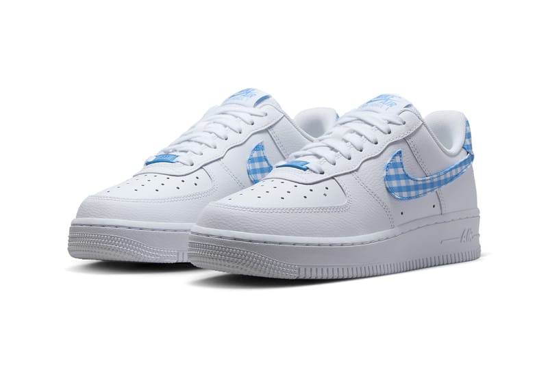 Nike air force 1 hot sale white with blue tick