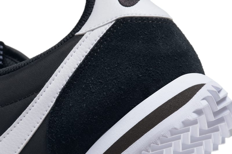 Nike cortez black on sale and white leather mens