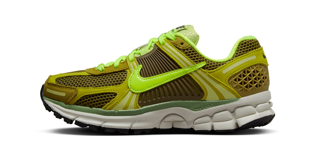 Акценты «Вольт» на Nike Zoom Vomero 5 «Olive Flak»