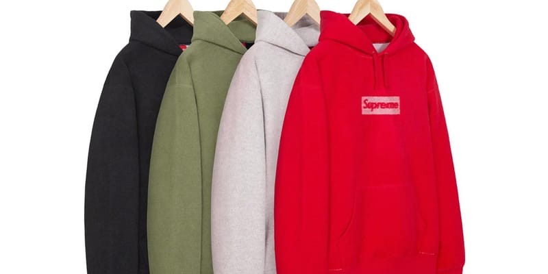 Supreme hoodie box deals logo