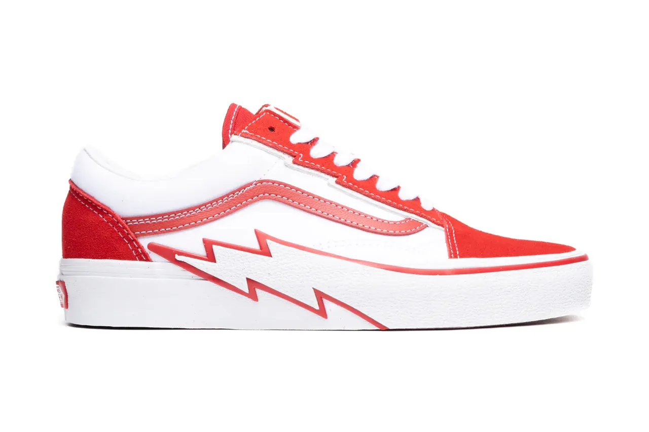 Vans red shop lightning bolt