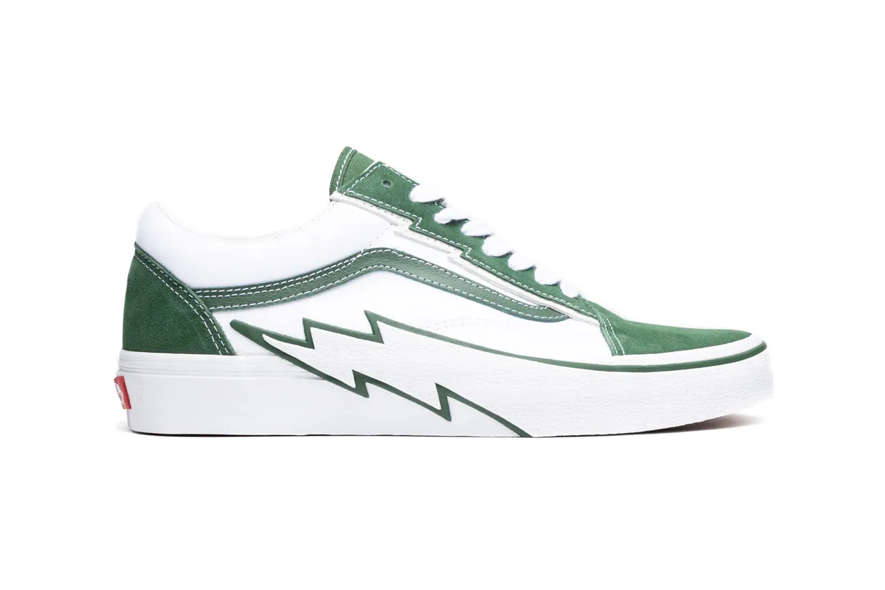 Vans old skool on sale white and green