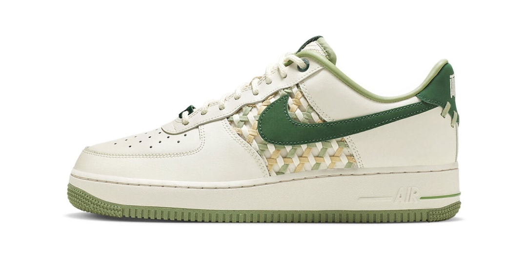 Кроссовки Nike Air Force 1 Low “NAI-KE” с зеленым плетением