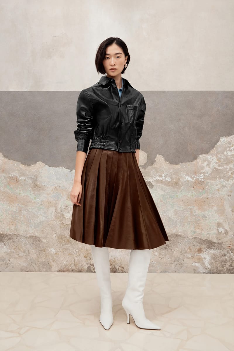 Bottega veneta clearance pleated leather skirt