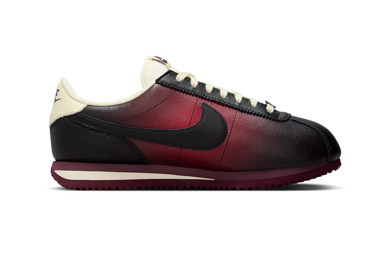 Nike cortez white store with red swoosh