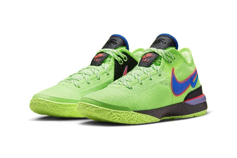 Lebron james blue sales and green shoes