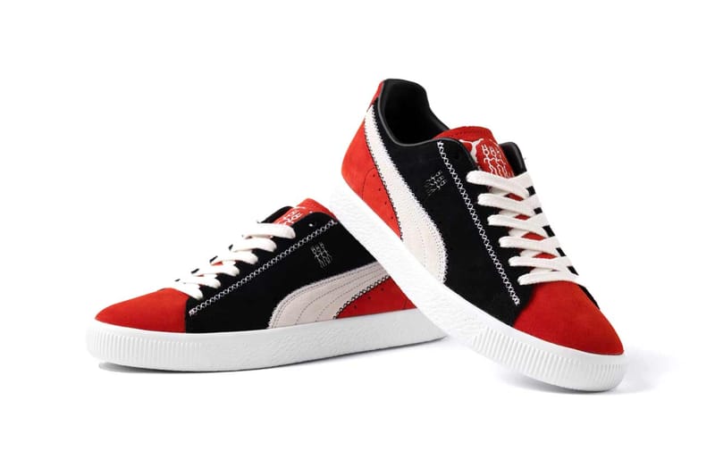 Puma clyde cheap black red green