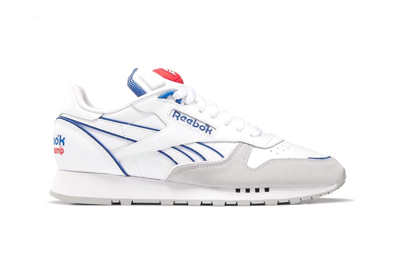 Reebok classic leather on sale white blue red