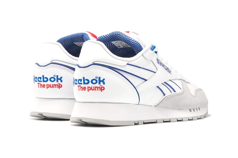 Reebok white hot sale and blue