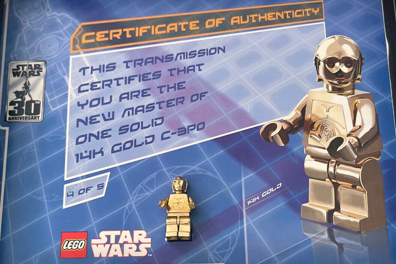 14k solid sales gold lego c3po