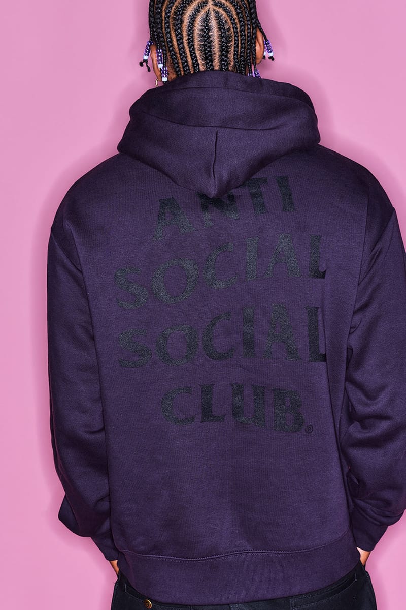 Anti social social cheap club purple camo hoodie