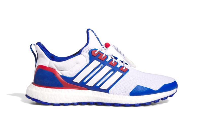 Adidas boost red sales white blue