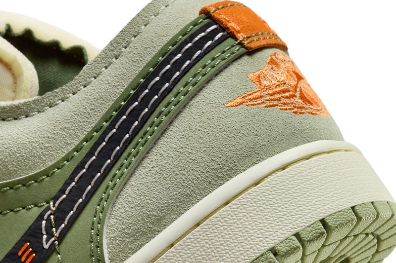 Olive green clearance and orange jordans