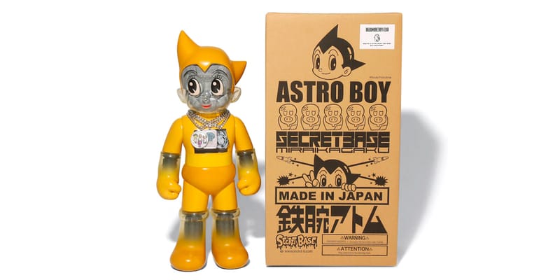 BBC x SECRET BASE Astro Boy Vinyl Figure Yellow | Hypebeast