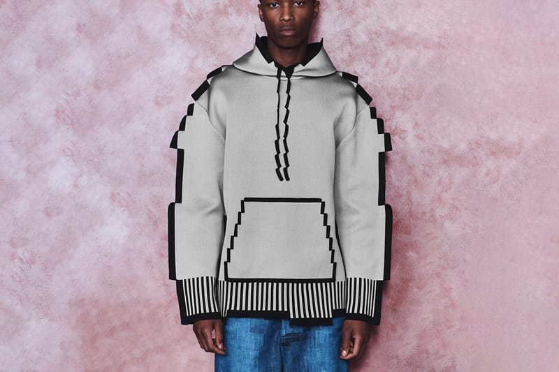 LOEWE Drops Monochromatic Pixel Hoodie T Shirt Hypebeast