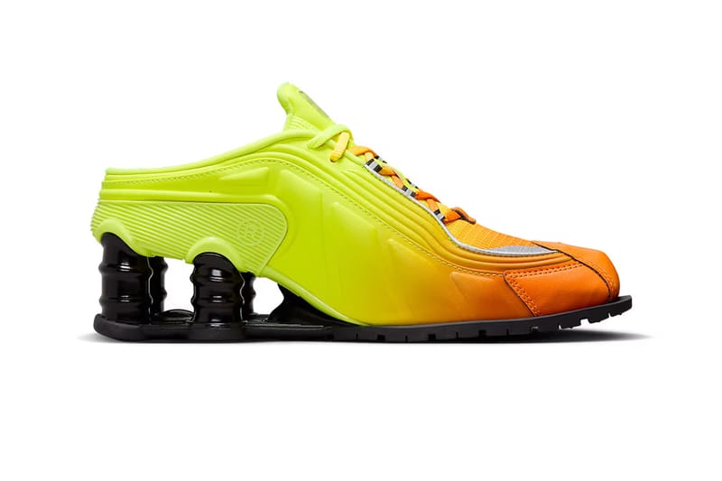 Martine Rose Nike Shox MR4 Scuba Blue Safety Orange Release 