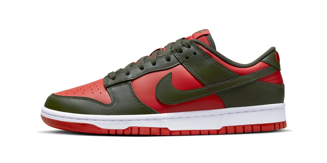 «Mystic Red» и «Cargo Khaki» столкнулись на Nike Dunk Low